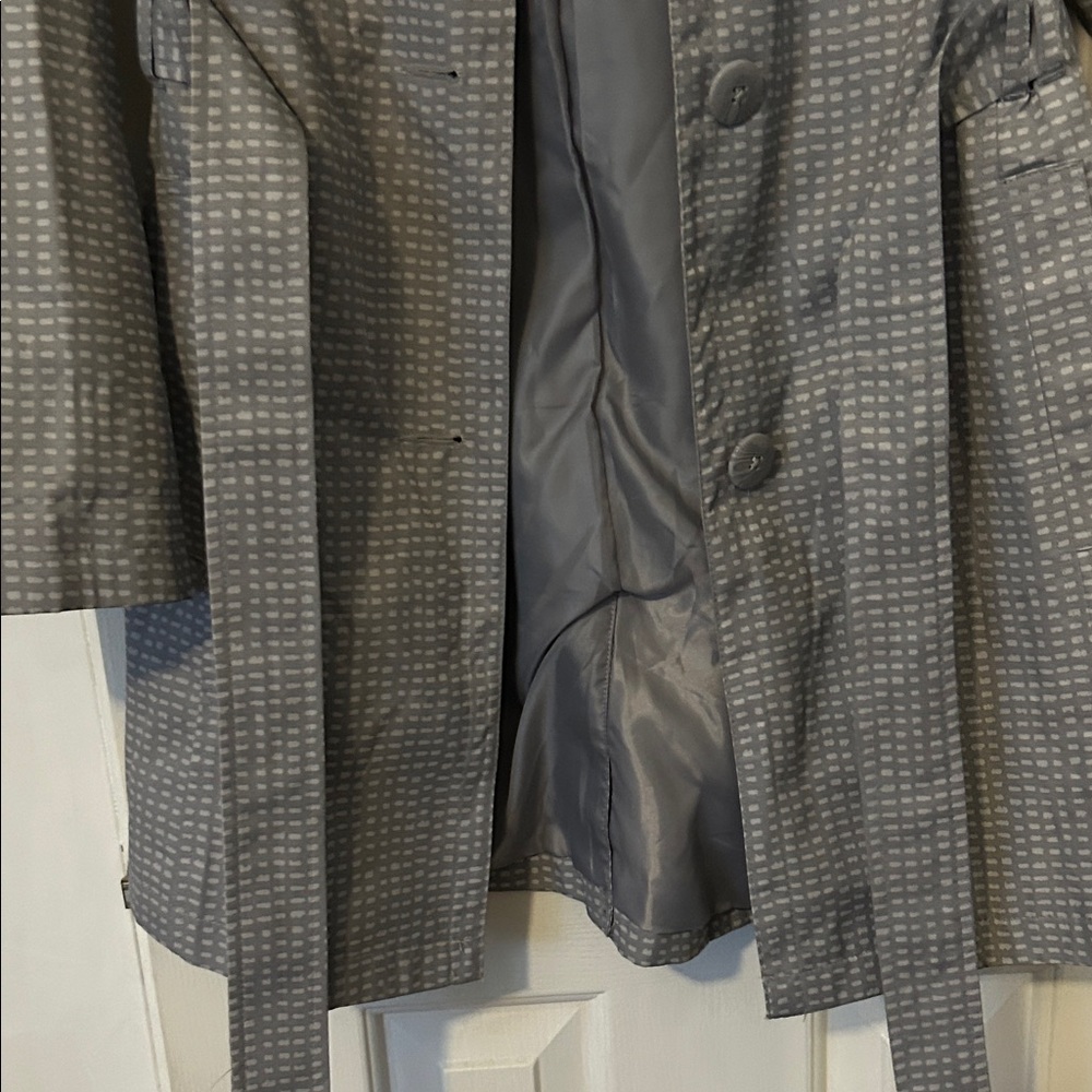 Relativity Gray Patterned Trench Coat - image 4